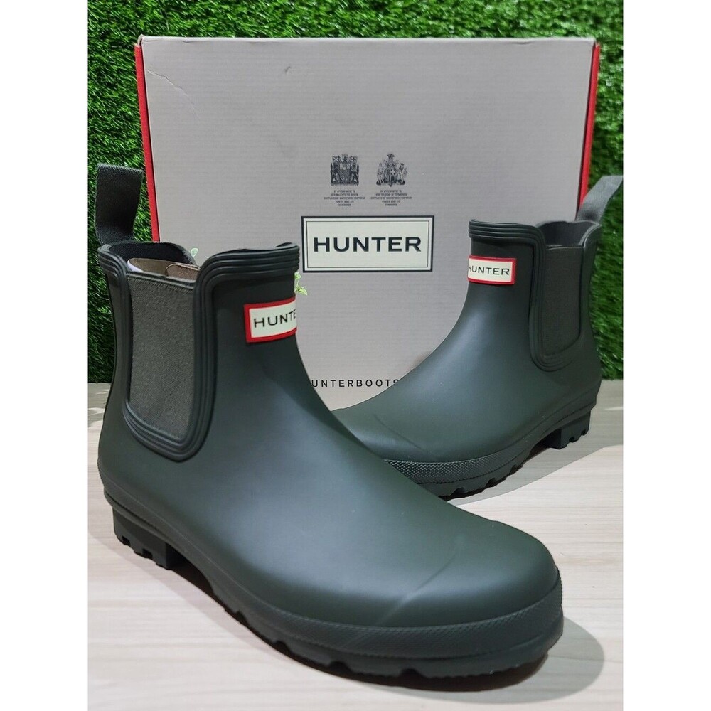 Hunter Men's Original Chelsea Rain Boots / Dark Olive US 9 NEW